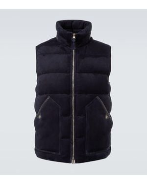 Tom Ford Suede Down Vest - Blue