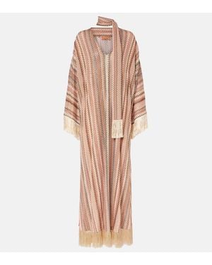 Missoni Zigzag Sequined Fringed Lame Kaftan - Multicolour