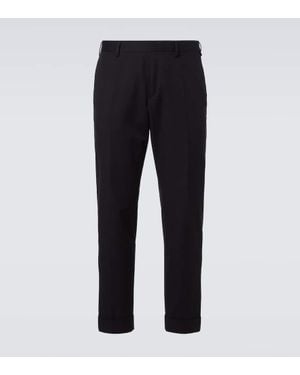 Dries Van Noten Gerade Hose Aus Baumwolle Und Wolle - Blau