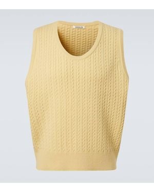 AURALEE Pull Sans Manches En Laine - Jaune