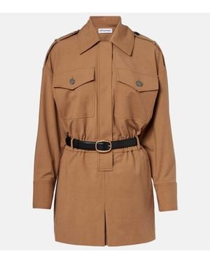Self-Portrait Twill Romper - Brown