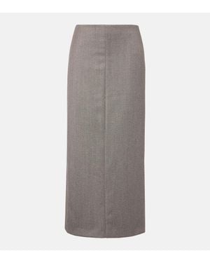 The Row Jupe Longue Nythra En Laine Vierge - Gris