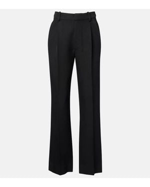 Victoria Beckham Gerade High-Rise-Hose Aus Schurwolle - Schwarz