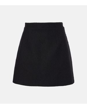 Patou Iconic Wool And Cotton-Blend Miniskirt - Black