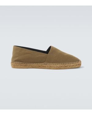 Saint Laurent Cassandre Gabardine Espadrilles - Green