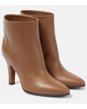 The Row Prudens 90 Leather Ankle Boots - Brown