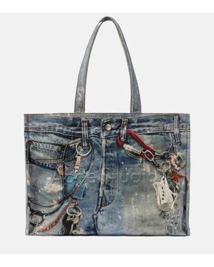 Acne Studios Tote Trompe L'Oeil De Denim - Metálico