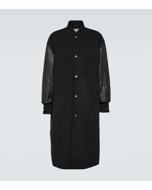 Jil Sander Mantel Aus Kaschmir Und Leder - Schwarz