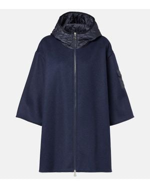 Moncler Wool-Blend Cape - Blue