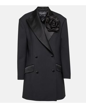 Dolce & Gabbana Blazer Con Applicazione Floreale - Nero