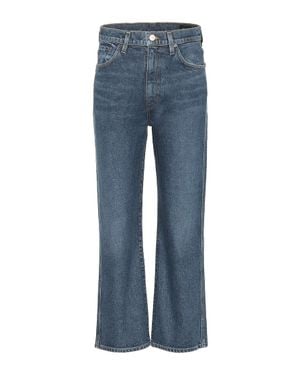 Goldsign High-Rise Cropped Wide-Leg Jeans - Blue