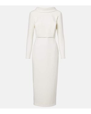 Roland Mouret Crepe Midi Dress - White