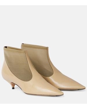 The Row Ankle Boots Aus Mesh Und Leder - Natur