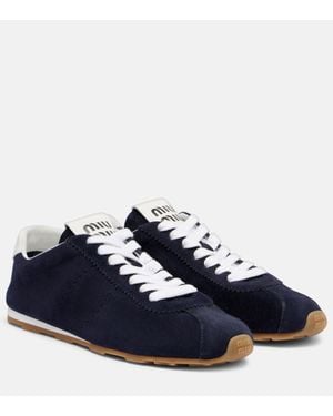 Miu Miu Sneakers Plume Aus Veloursleder - Blau