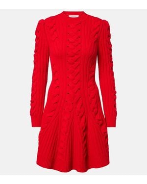 McQueen Minikleid Aus Wolle Und Kaschmir - Rot