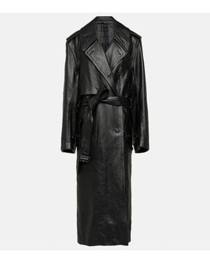 Balenciaga Trenchcoat Cocoon Aus Leder - Schwarz