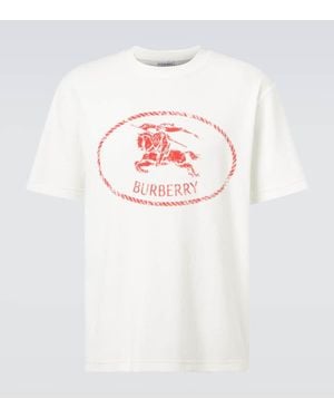 Burberry Logo Cotton-Blend Jersey T-Shirt - White