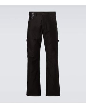 Junya Watanabe Straight Jeans Mit Leder - Schwarz