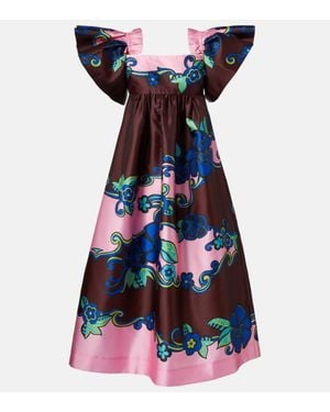 ALÉMAIS Floral Off-Shoulder Satin Maxi Dress - Multicolour