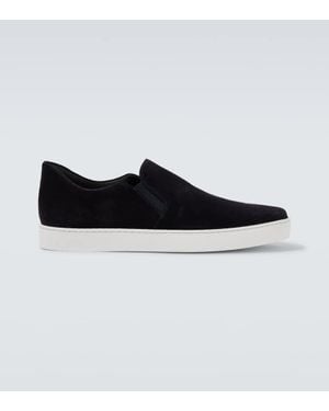 Manolo Blahnik Nadores Suede Slip-On Trainers - Black