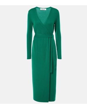 Diane von Furstenberg Astrid Wool And Cashmere Wrap Dress - Green