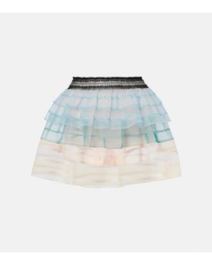 SUSAN FANG Minifalda De Tul A Rayas - Azul