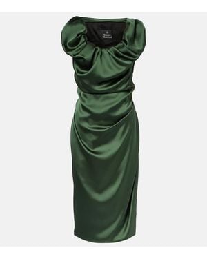 Vivienne Westwood Ginnie Amber Ruched Midi Dress - Green
