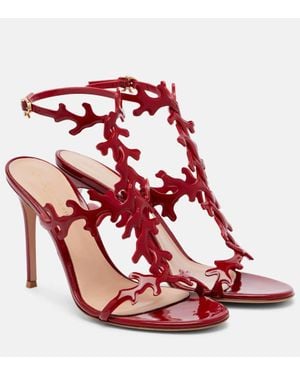 Gianvito Rossi 95 Patent Leather Sandals - Red