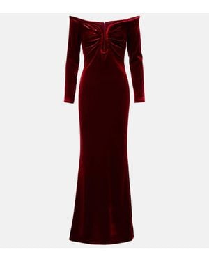 Roland Mouret Off-Shoulder-Robe Aus Samt - Lila
