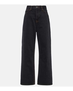 Wardrobe NYC Jeans A Gamba Larga E Vita Alta - Blu