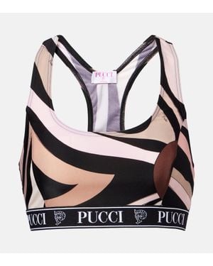 Emilio Pucci Printed Sports Bra - Black