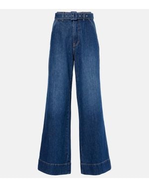 Veronica Beard High-Rise Wide-Leg Jeans Taylor - Blau