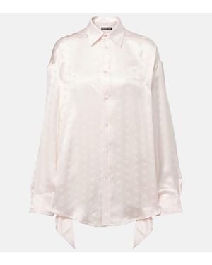 Balenciaga Hemd Aus Seidensatin - Weiß