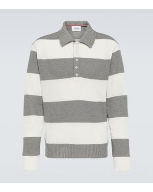 Thom Browne Polopullover Aus Baumwoll-Pique - Grau