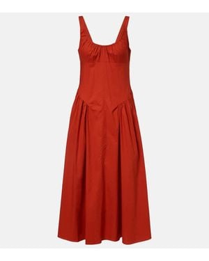 Faithfull the Brand Midikleid Olas Aus Baumwolle - Rot