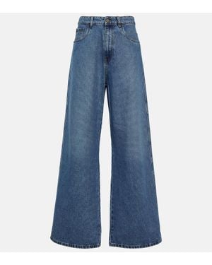 Miu Miu High-Rise Wide-Leg Jeans - Blau
