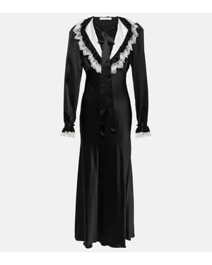 Rodarte Silk Satin Midi Dress - Black