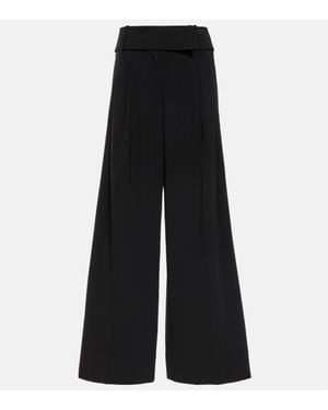 Proenza Schouler Wide-Leg Crepe Trousers - Black