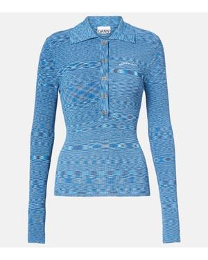 Ganni Polopullover - Blau