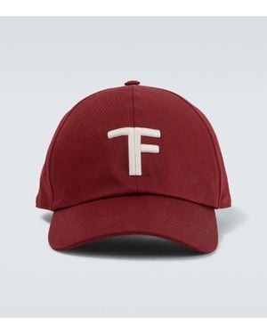 Tom Ford Tf Embroidered Leather-Trimmed Baseball Cap