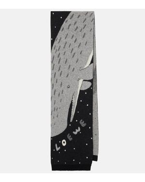 Loewe X Suna Fujita Schal Whale aus einem Wollgemisch - Grau