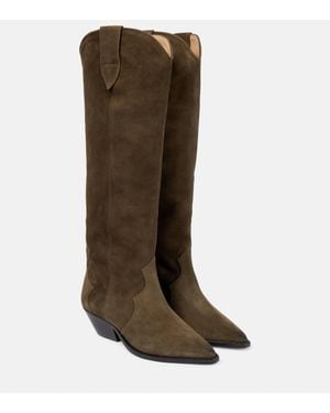 Isabel Marant Denvee Suede Knee-High Boots - Brown