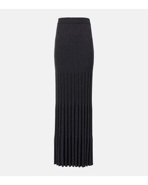JOSEPH Merino Ribbed-Knit Wool Maxi Skirt - Black