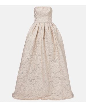 Carolina Herrera Strapless Fil Coupe Gown - Natural