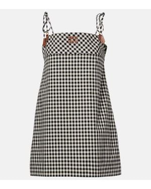 Miu Miu Robe Gingham En Coton - Noir