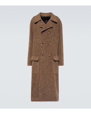 Dolce & Gabbana Abrigo Cruzado De Lana Jaspeada Y Alpaca - Marrón