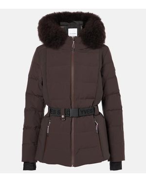 Yves Salomon Veste 64Cm Shearling-Trimmed Ski Jacket - Brown