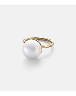 Octavia Elizabeth Bague Orb En Or 18 Ct Et Perle - Blanc