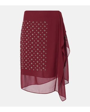 Dries Van Noten Falda Envolvente Adornada - Rojo