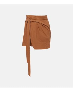 Isabel Marant Berenice Asymmetric Cotton Wrap Skirt - Brown